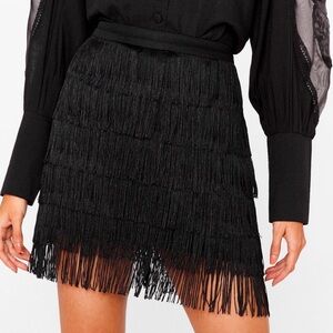 Black Fringe Skirt by Nasty Gal